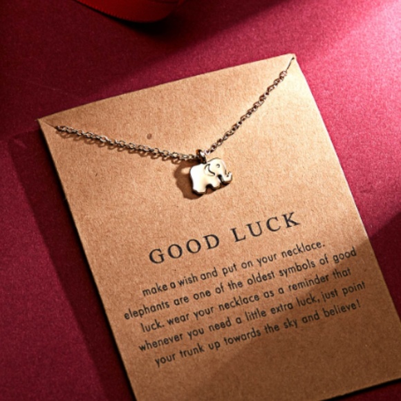 Good Luck Elephant Indie Boho Gold Charm Necklace - Picture 3 of 7